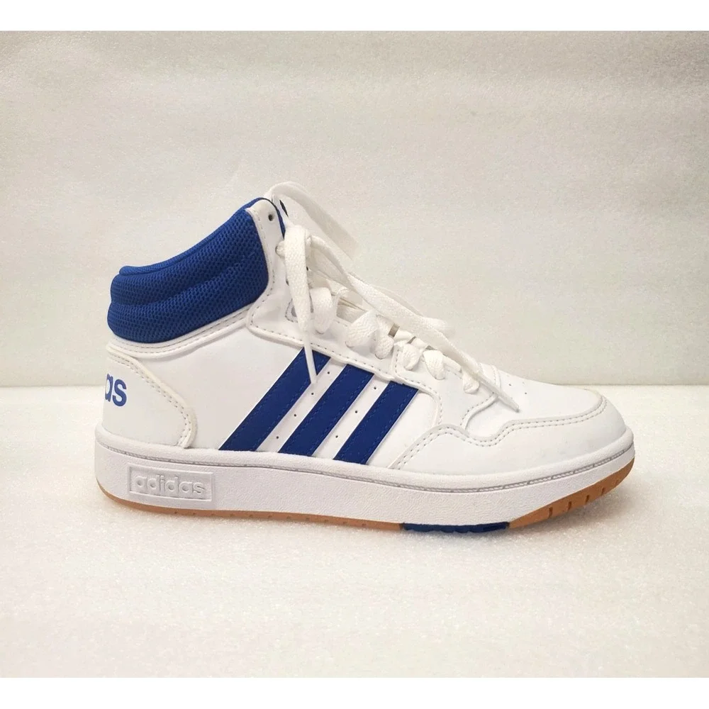 Adidas Hoops 3.0 Kids White Royal Blue Size 1